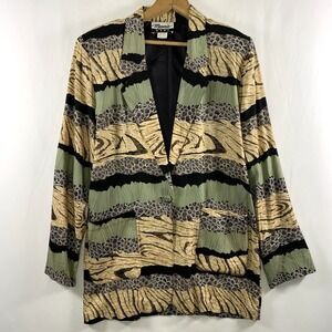 VTG Marnie West Womens Statement Sack Blazer Size M Earthy Maximalist USA Made
